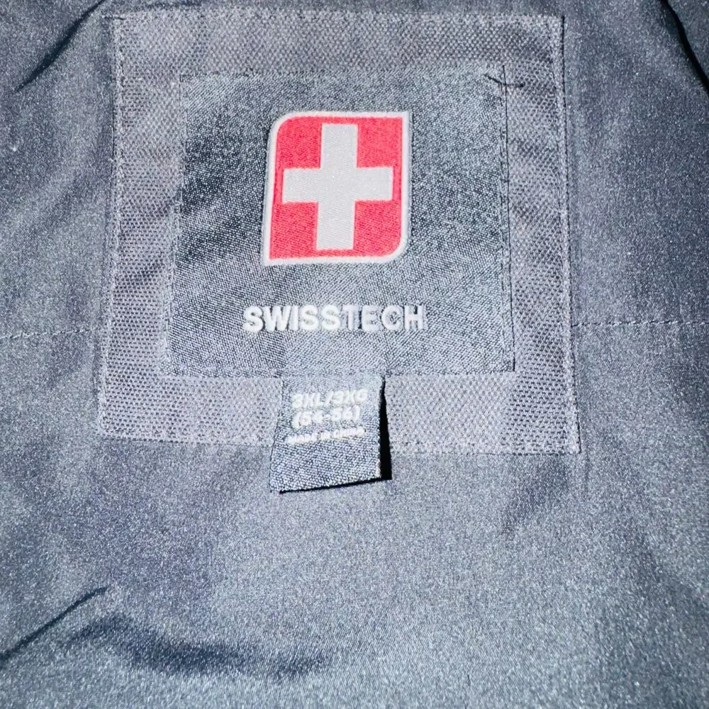 Swiss Tech Men Black Winter Cold Weather Utility Hooded Parka Jacket XXL 52 - 54